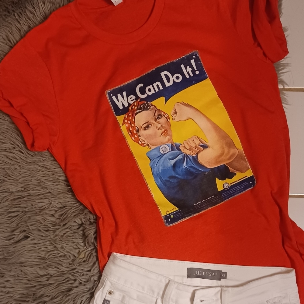 Rosie the Riveter, red tee